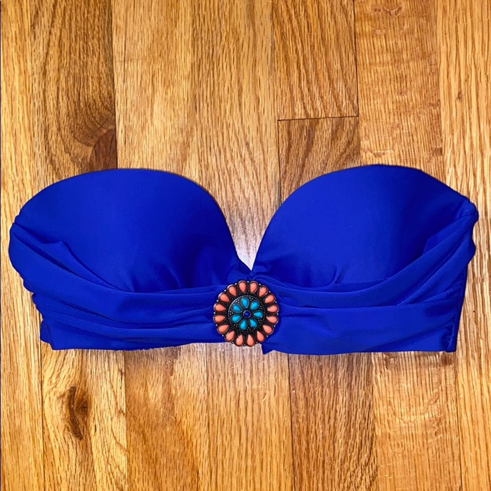 Royal Blue Strapless Bathing Suit Top